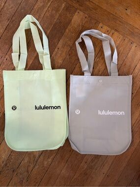 lululemon athletica Light Green and Light Gray Tote Bags